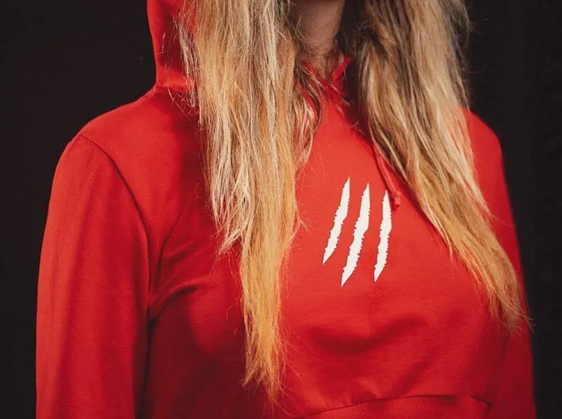 Red Street Cropped Hoodie