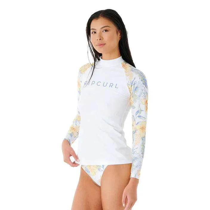 Rip Curl Always Summer Long Sleeve UV Tee White Rash Vest