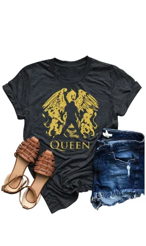 Short sleeve  black Queen graphic tee