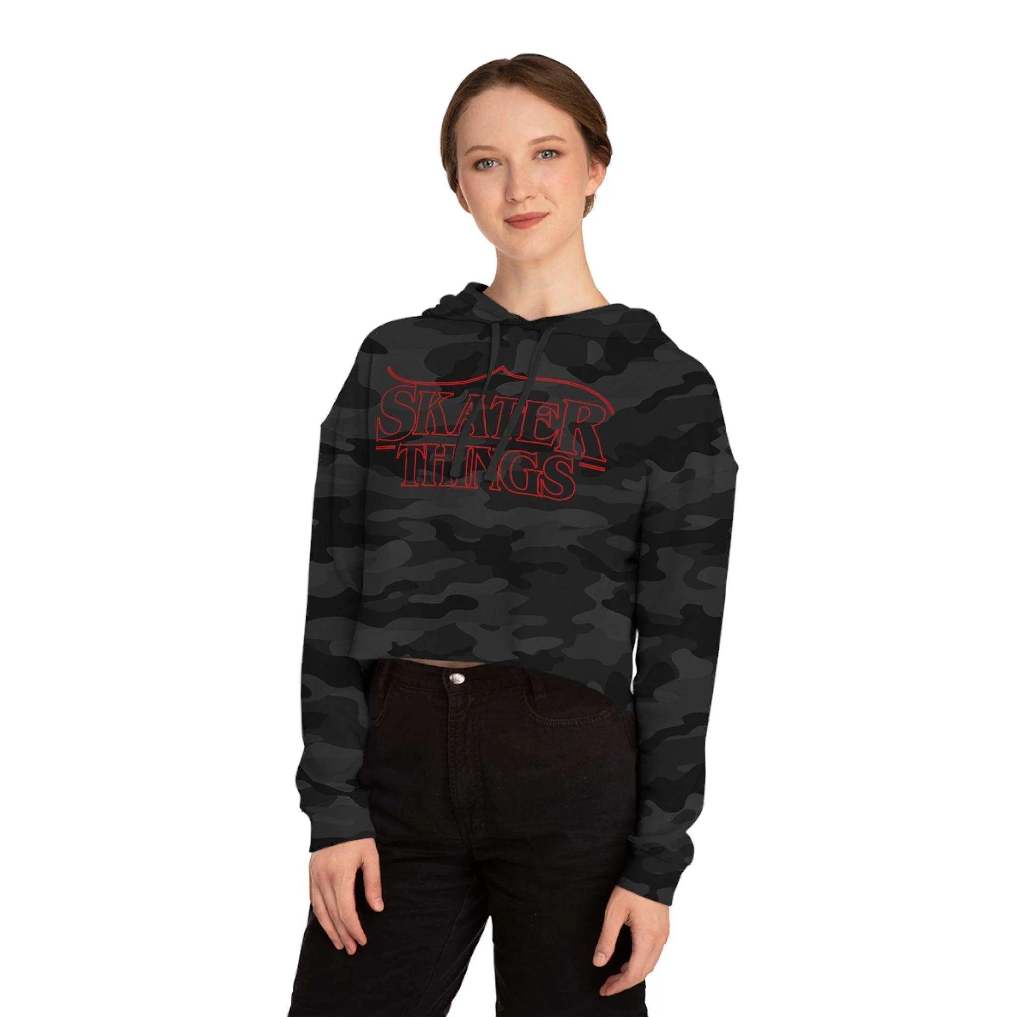 Skater Things Women’s Cropped Hooded Sweatshirt