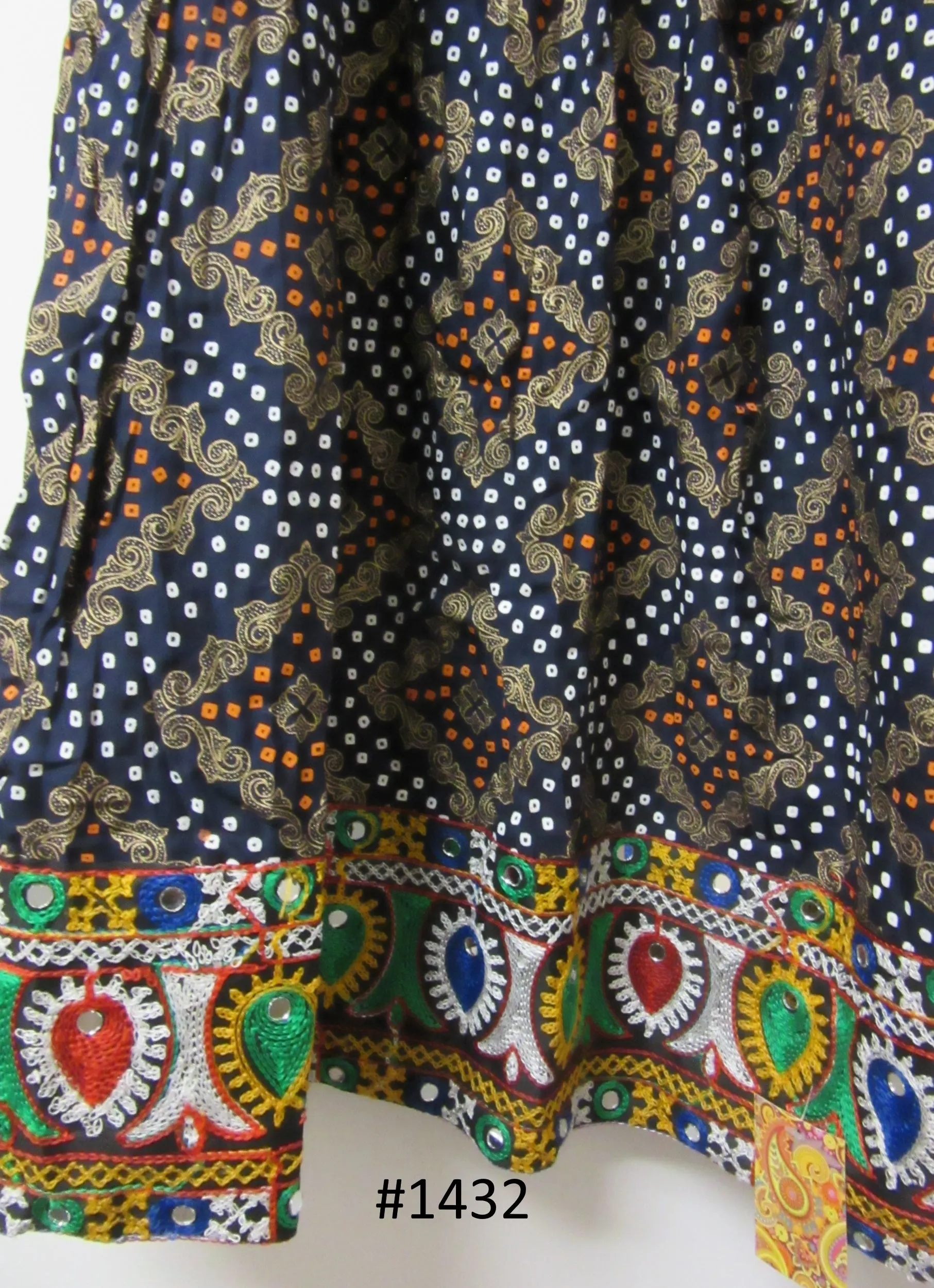 Skirt 6921432 Deep Blue Cotton Bandhej Printed Long Trendy Skirt