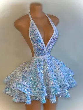 Sparkly Sequin Homecoming Dresses Graduation Party Dresses J4035