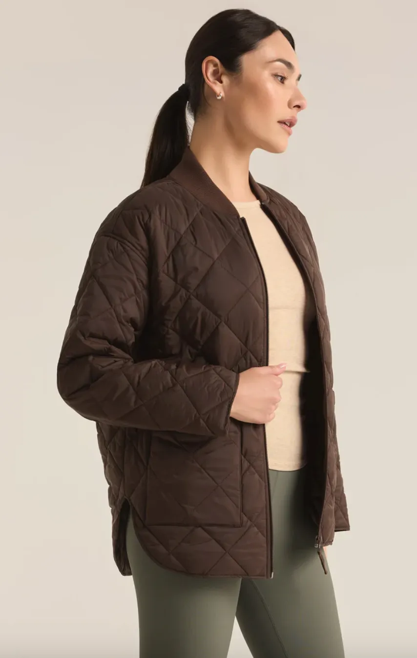 sunrise quilted bomber jacket