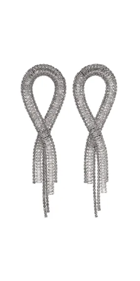 Triple Row Infinity Cubic Zirconia Earrings