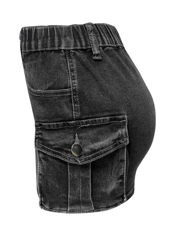 Urban Cargo Style Edgy Mini Denim Skirt for Trendy Looks