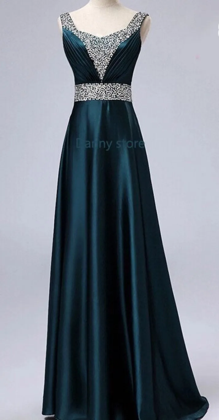 V-Neck Fashion Formal Party Plus size long Evening Dress