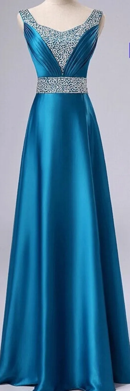 V-Neck Fashion Formal Party Plus size long Evening Dress