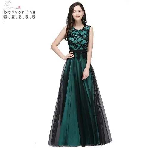 Vestido de Festa Longo Real Photo Lace Appliques Long Evening Dresses 2018 Cheap Evening Party Dresses  Robe De Soiree Longue