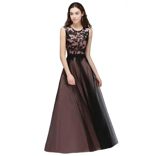 Vestido de Festa Longo Real Photo Lace Appliques Long Evening Dresses 2018 Cheap Evening Party Dresses  Robe De Soiree Longue