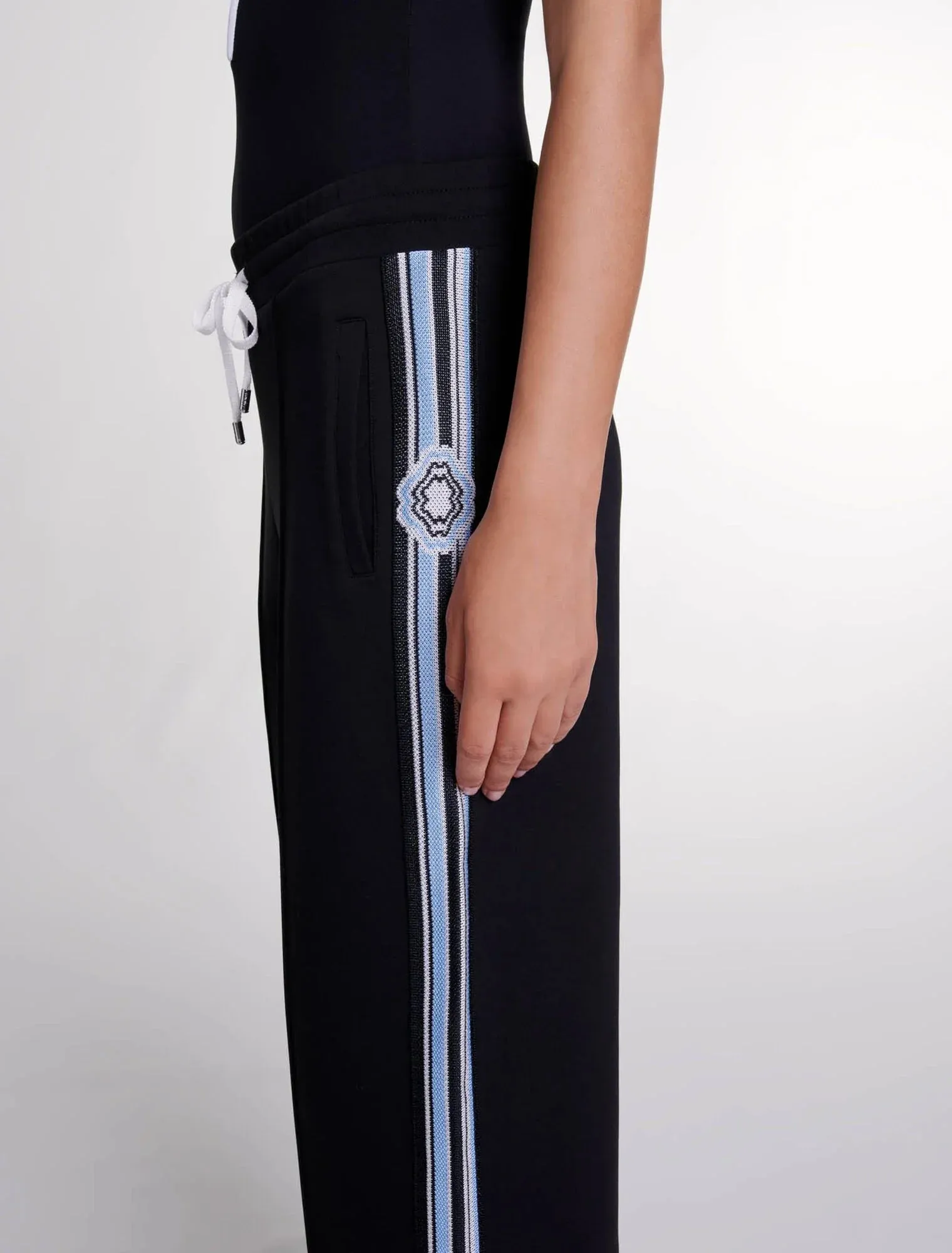 Wide-leg striped jogging bottoms