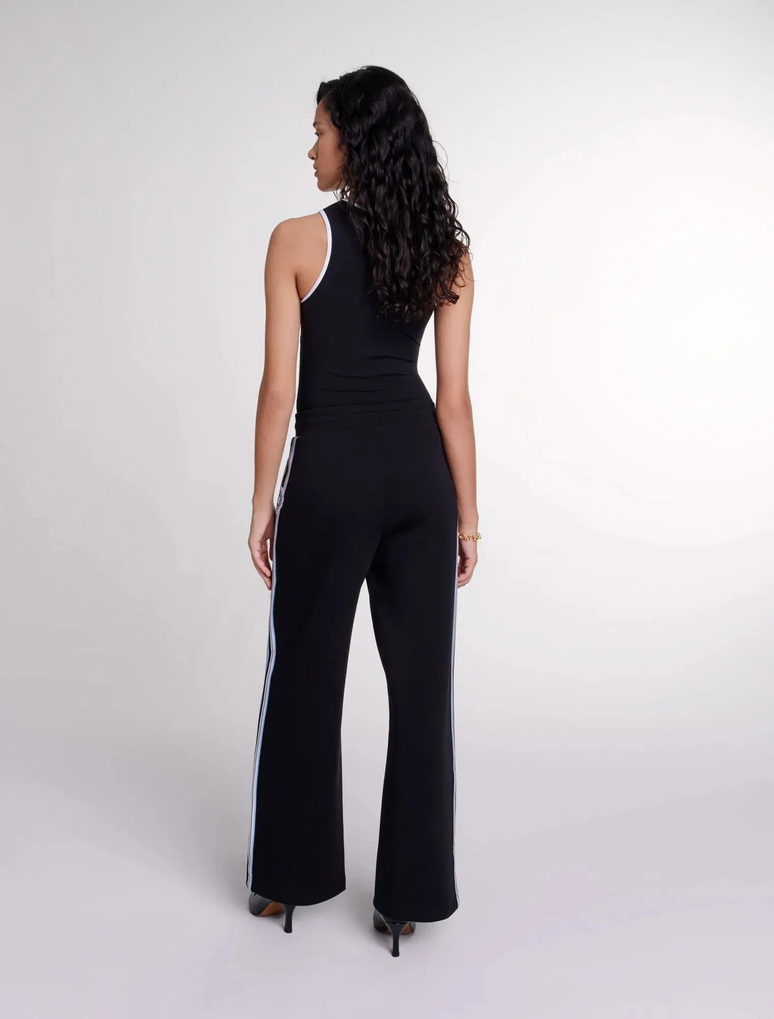 Wide-leg striped jogging bottoms