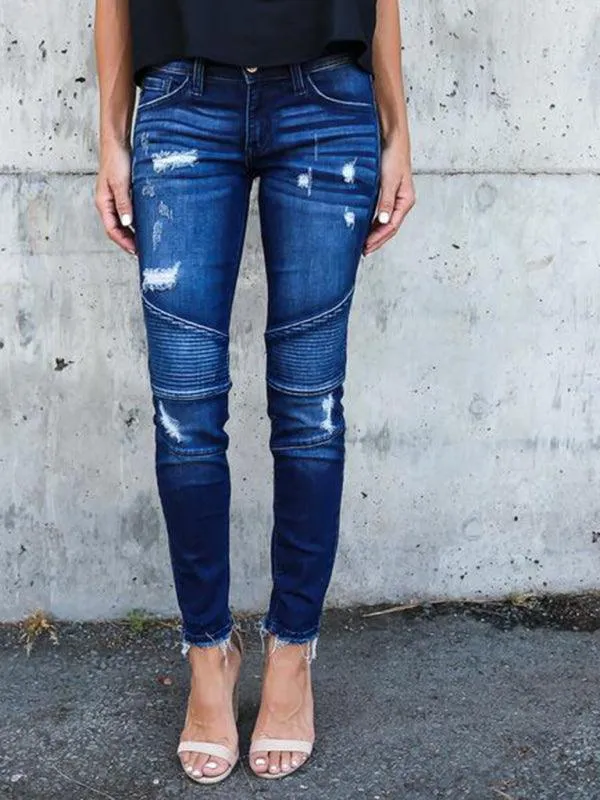 Women's Biker Skinny Jeans