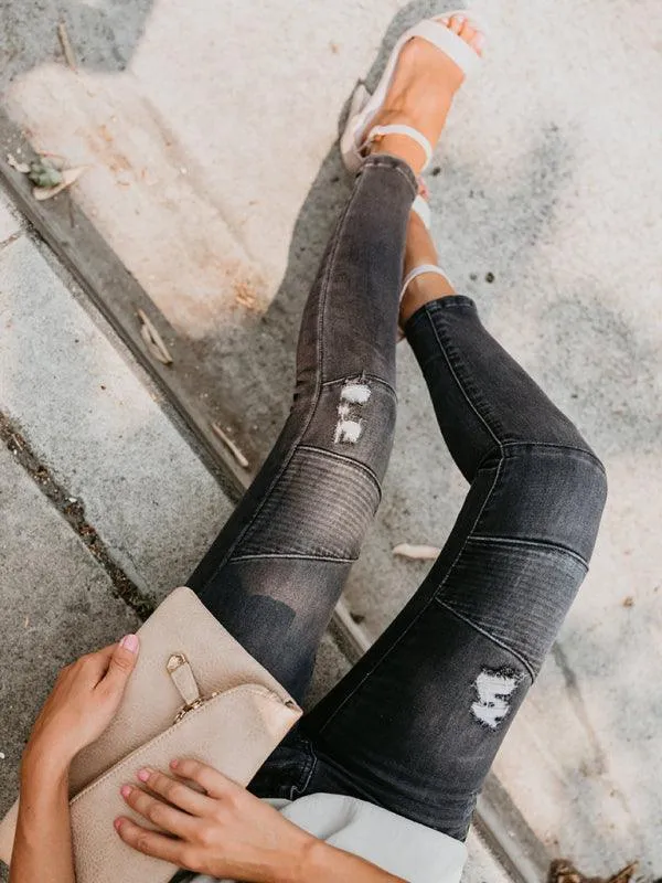 Women's Biker Skinny Jeans