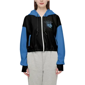 Yahuah Yahusha 01-06 Designer Cropped Drop Shoulder Full Zip Hoodie