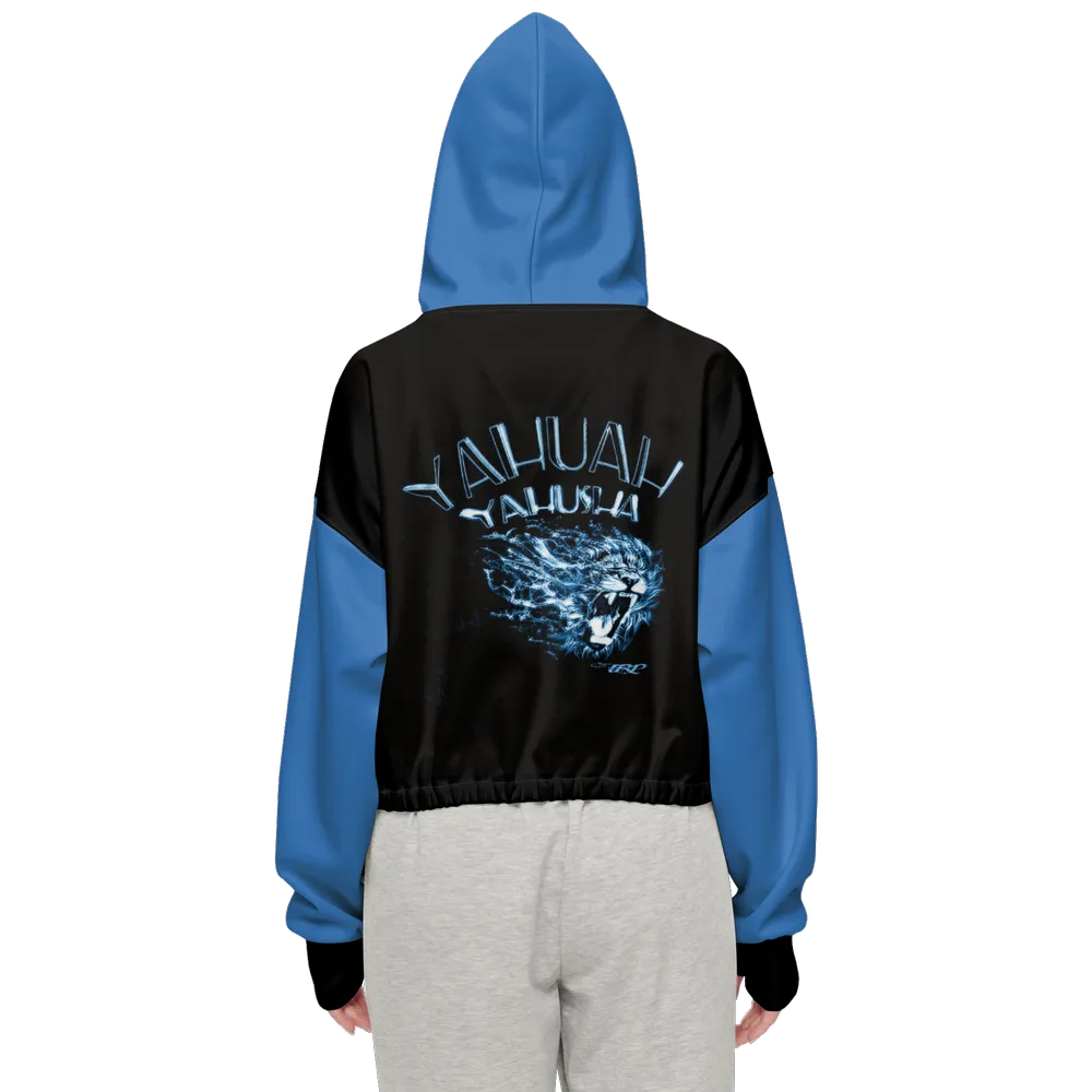 Yahuah Yahusha 01-06 Designer Cropped Drop Shoulder Full Zip Hoodie