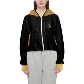 Yahusha-The Lion of Judah 01 Designer Cropped Drop Shoulder Full Zip Hoodie